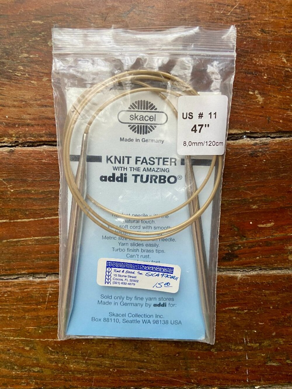 SKACEL Addi Turbo US 11 OR 8.0mm 47" Circular Knitting Needles Germany